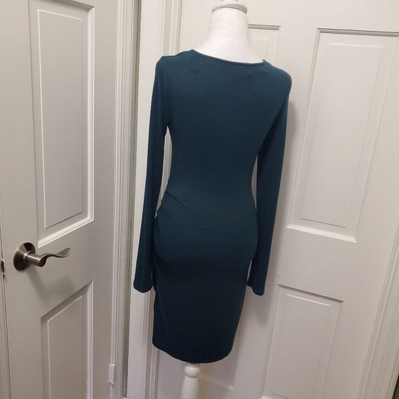 Forever 21 Teal Green Faux Wrap Knit Dress Size Medium, Classic - Picture 4 of 13